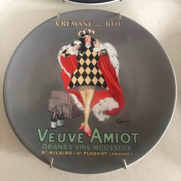 Y2K Complete Set of 4 French Bubbly Champagne Porcelain Plates from Pottery Barn - Picture 6 of 6